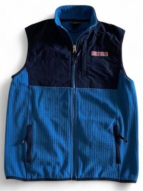 Vineyard Vines Two-Tone Blue & Navy Fleece Vest
